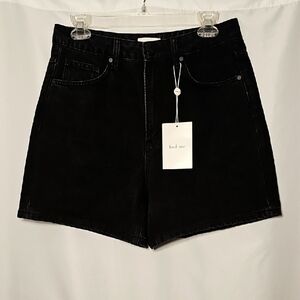 NWT bohme Womens Black 5-pocket High-rise Cotton Denim Jean Shorts M